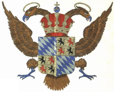 Wapenschild van hertog Albrecht van Beieren, die in 1368 een onderzoek instelde naar het gedrag van baljuws in Holland.